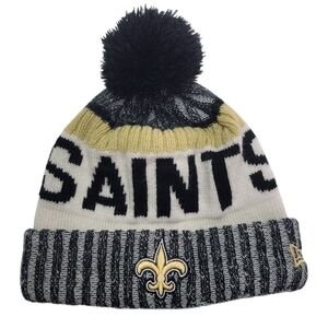 New Orleans Saints Pom Beanie Hat